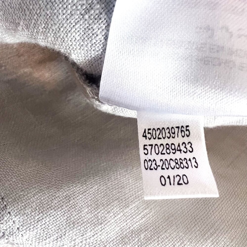 Chicos 100% Linen Foiled Jacket Metallic Silver Gray Neutrals Zip Up Lightweight - Picture 10 of 10